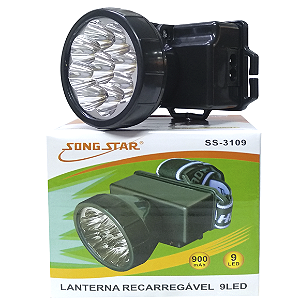 LANTERNA DE CABEÇA 9 LED RECARREGAVEL SS-3109