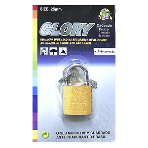 CADEADO 25MM C/ 2 CHAVES - GLORY