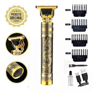MAQUINA DE BARBEAR E CORTAR CABELO PROFISSIONAL - DOURADA