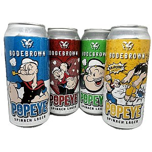 Kit 4 Cervejas Popeye Larger 473ml Puro Malte Pilsner