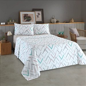 Jogo de Cama Casal 4 Peças Döhler 100% Algodão 150 Fios