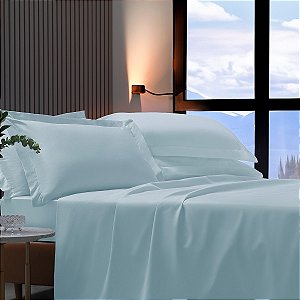 Jogo de Cama Queen 4 Peças Liso Nobless Percal 300 Fios 100% Algodão Toque Acetinado Appel