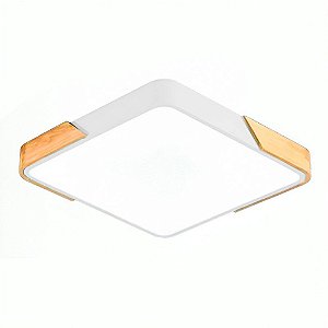 Plafon Wood LED 5x50x50cm Metal Multitemperatura Hevvy LY-8169L-WH