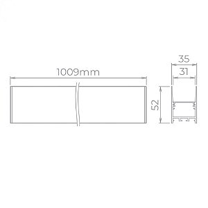 Perfil de Sobrepor Archi Recuado LED 100cm Stella STH21973BR-27