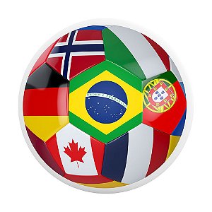 Arandela Bola Futebol 25x25x9cm Polietileno Decorfun 10011519