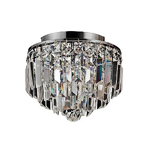 Plafon de Sobrepor Kri 27x19,5cm Cristal Bella Iluminação HU1100