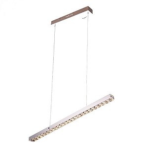 Pendente LED Retangular 80x7cm Cristal e Metal Sindora DCD00136