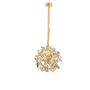 Pendente 55cm Cristal e Metal Dourado Sindora DCD01217