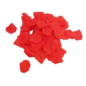 500 Pétalas De Rosas Artifíciais Vermelhas Tecido Acetinado - Vermelho