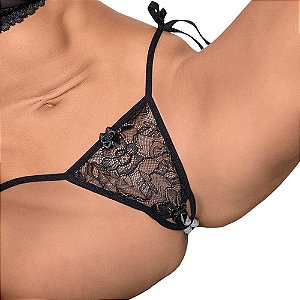 Calcinha Tailandesa De Amarrar Com Pérolas E Lacinhos Único