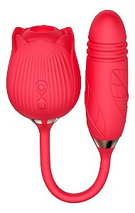 Vibrador Duplo Flexível Com Pulsação Vibração E Vai E Vem