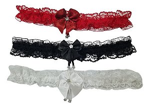 Kit Com 3 Peças Tiara Liga De Perna Com Laço