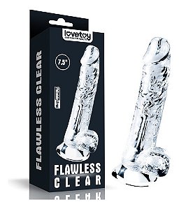 Pênis Em Jelly Translúcido Com Ventosa 19x3,5 Cm Pe096