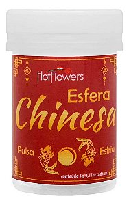 Hot Flowers Esfera Chinesa Gel Lubrificante Pulsa E Esfria