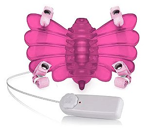 Borboleta Mágica Controle Multivelocidade Cerdas Massageador Rosa