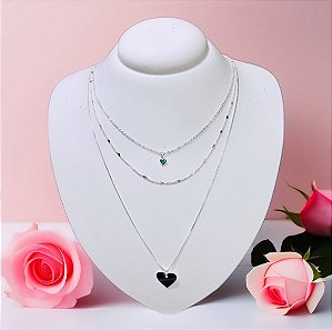 Colar triplo Coração