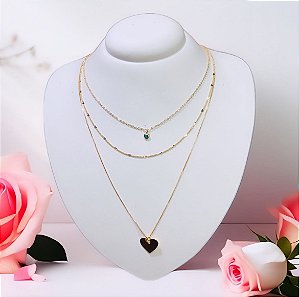 Colar triplo Coração