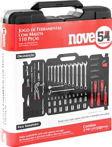 Jogo de ferramentas com 110 peças, embalagem fechada, NOVE54