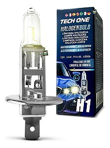 Lâmpada Automotiva Halógena 12V H1 55W P14.5s 4300K Tech One