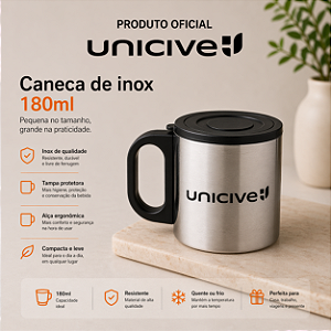 Caneca de inox 180ml - prata