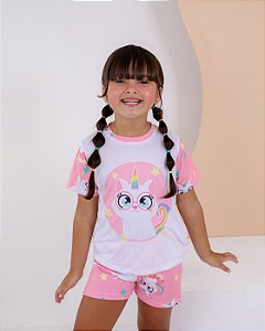Pijama Gato Unicórnio - Curto