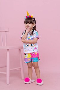 Pijama Unicórnio Estrelar - Curto