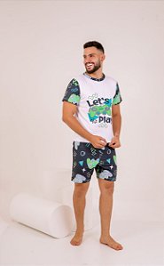 Pijama Adulto Masc Video Game - Curto