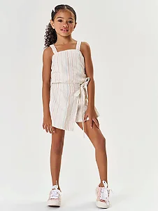 Conjunto Shorts saia Listrado