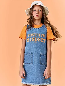 Salopete Positive Jeans E Laranja Catavento