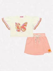 Conjunto Borboleta Laranja Neon Cinti
