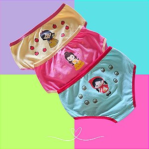Kit 3 calcinhas Princesas (Forma grande)