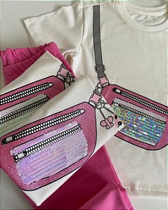 Conjunto Glitter Bag Rosa