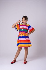 Vestido Ceci Arco Íris Colorê