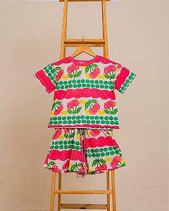 Conjunto Flor do Sol Cereja