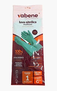 Luva Nitrílica Multiuso Tam: G Vede Vabene Hipoalergênica Cano longo