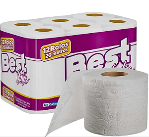 Papel Higiênico Best 20 Metros Pacote com 12 Rolos Folha Dupla