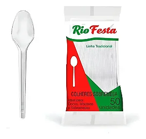 Colher Desc Refeição Cristal 50Un Rio Festa