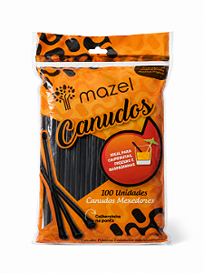 Canudo Desc Mexedor 100un Preto Mazel ( 2mmx210mm) Biodegradável