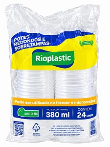 Kit Pote Redondo 25un 380ml Rioplast C/ Tampa