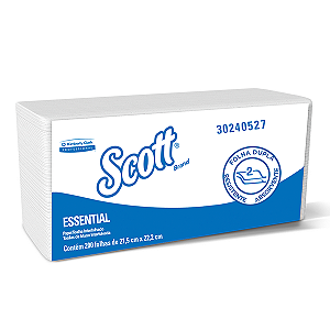 Papel Toalha Interfolhado Scott Essential Folha Dupla - 1 Pacote com 200 Folhas