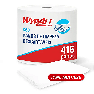 Pano de Limpeza WypAll® X60 Jumbo - 416 panos (44 x 25 cm)