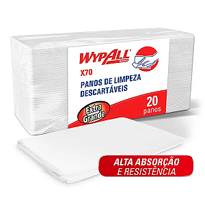 Pano de Limpeza WypAll® X70 Extra Grande Dobrado - 1 Pacote com 20 Panos 107,4x54,3cm
