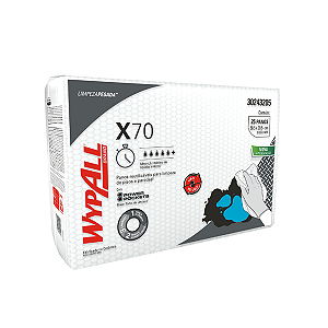 Pano de limpeza WypAll® X70 Dobrado 58,5x39,5cm -1 Pacote com 25 panos