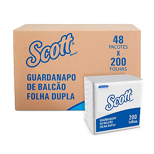 Guardanapo Scott® Balcão 200 Folhas 21,5x10cm - 48 unidades