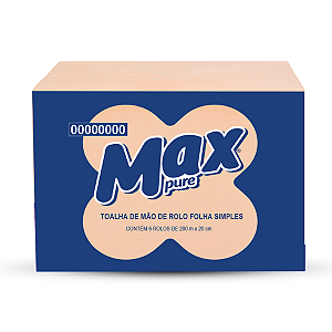 Papel Toalha Rolo Max Pure Folha Simples - 6x200m - LINHA MAX PURE SUZANO