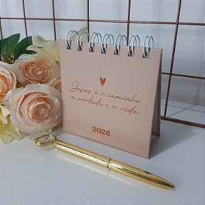 Calendário de Mesa 2026 | 10x10cm | Escolha sua frase favorita