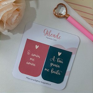 Kit 2 Marca Páginas Magnético | Marcador de Livros | Cristão