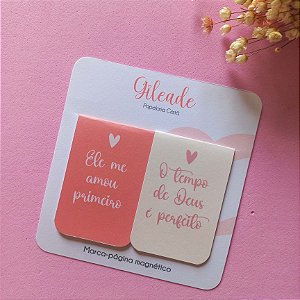 Kit 2 Marca Páginas Magnético | Marcador de Livros | Pastel