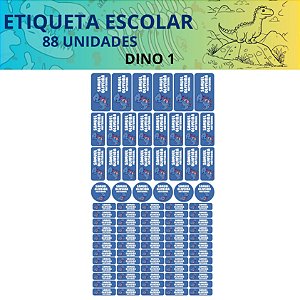 88 Etiquetas Escolares Vinil Dinossauro