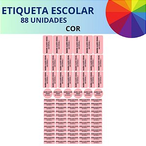 88 Etiquetas Escolares Vinil Escolha sua Cor